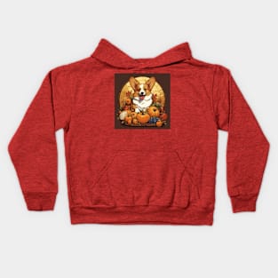 Thanksgiving Corgi Kids Hoodie